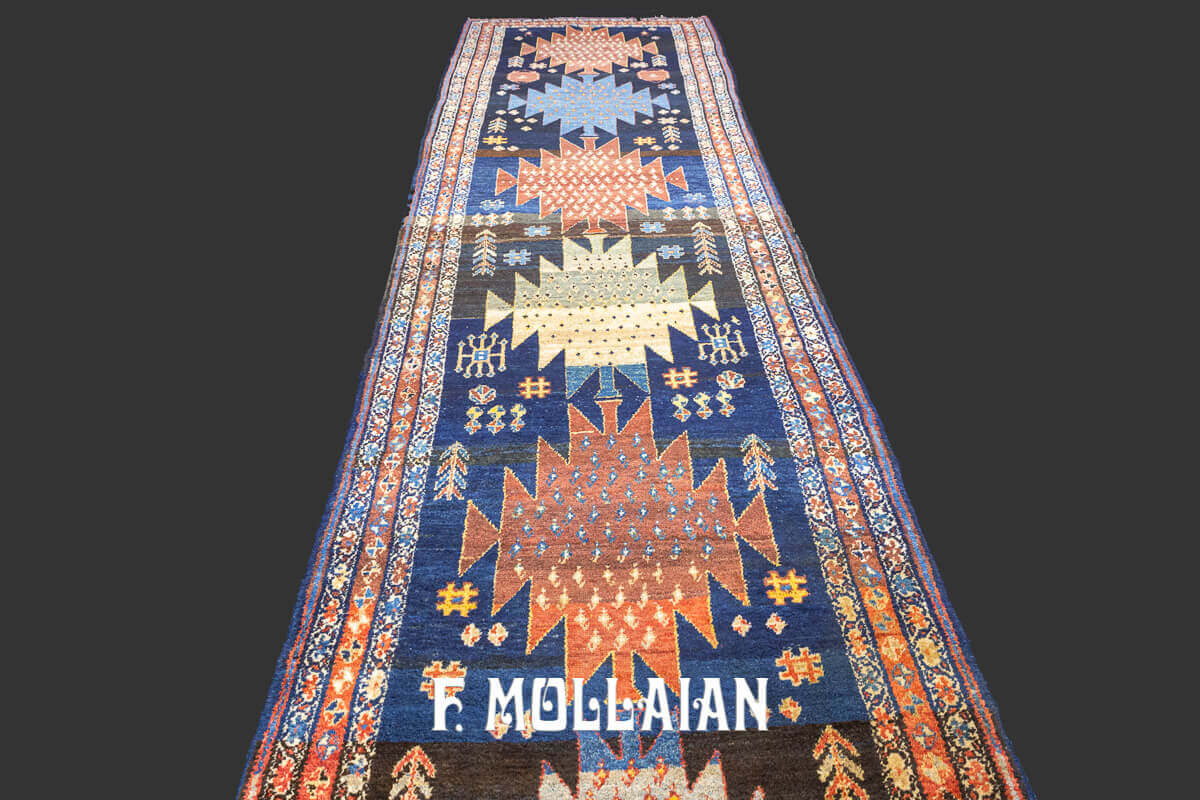 Dated Hand knotted Antique Persian Hamadan Very long runner Rug n°:420233